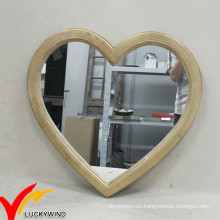Vintage Plain madera en forma de corazón espejos para la decoración de la pared